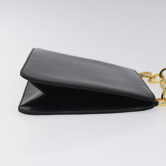 Salvatore Ferragamo Hand Bag Leather Black Gold Auth 116237