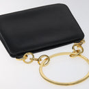 Salvatore Ferragamo Hand Bag Leather Black Gold Auth 116237-6