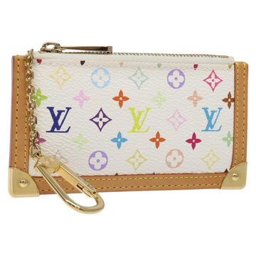 LOUIS VUITTON Monogram Multicolor Pochette Cles Purse White M92655 Auth 116241AM