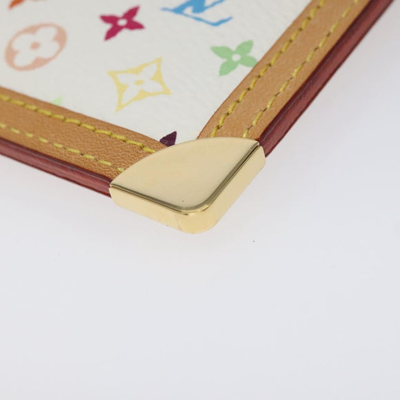 LOUIS VUITTON Monogram Multicolor Pochette Cles Purse White M92655 Auth 116241AM