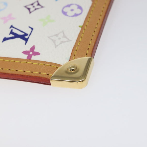 LOUIS VUITTON Monogram Multicolor Pochette Cles Purse White M92655 Auth 116241AM