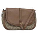 GUCCI GG Supreme Shoulder Bag PVC Beige Gold 336748 Auth 116246-1