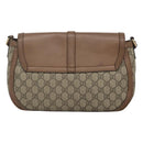 GUCCI GG Supreme Shoulder Bag PVC Beige Gold 336748 Auth 116246-2