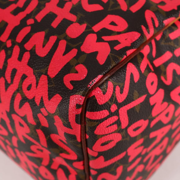 LOUIS VUITTON Monogram Graffiti Speedy 30 Bag Orange M93705 LV Auth 116267M