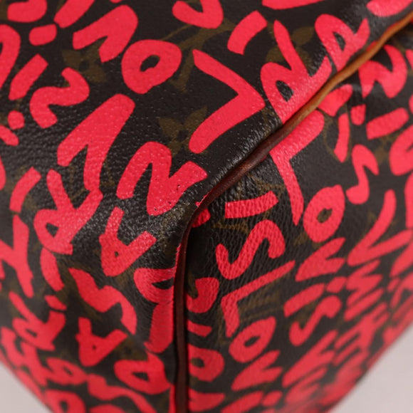 LOUIS VUITTON Monogram Graffiti Speedy 30 Bag Orange M93705 LV Auth 116267M