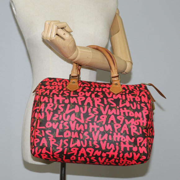 LOUIS VUITTON Monogram Graffiti Speedy 30 Bag Orange M93705 LV Auth 116267AM