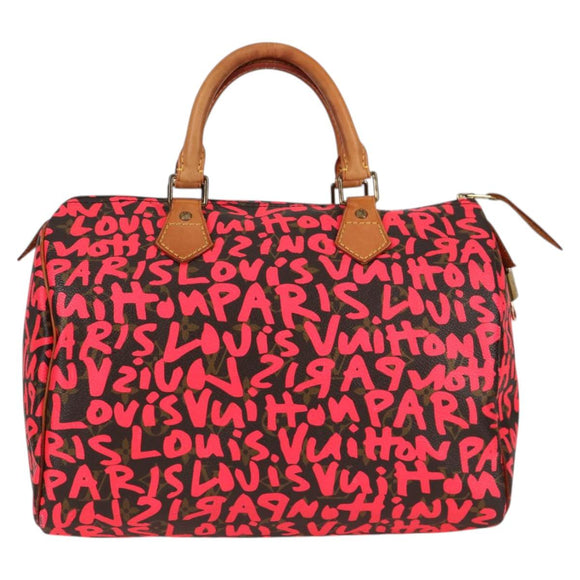 LOUIS VUITTON Monogram Graffiti Speedy 30 Bag Orange M93705 LV Auth 116267M