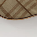 BURBERRY Nova Check Shoulder Bag Canvas Beige Gold Auth 116276-16
