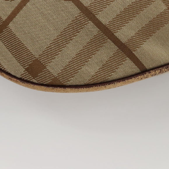 BURBERRY Nova Check Shoulder Bag Canvas Beige Gold Auth 116276