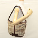 BURBERRY Nova Check Shoulder Bag Canvas Beige Gold Auth 116276-21