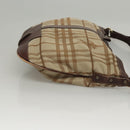 BURBERRY Nova Check Shoulder Bag Canvas Beige Gold Auth 116276-3