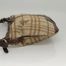 BURBERRY Nova Check Shoulder Bag Canvas Beige Gold Auth 116276-4