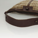 BURBERRY Nova Check Shoulder Bag Canvas Beige Gold Auth 116276-7