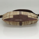 BURBERRY Nova Check Shoulder Bag Canvas Beige Gold Auth 116276-5