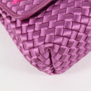 BOTTEGAVENETA INTRECCIATO Chain Shoulder Bag Leather Purple Auth 116278SAM-8
