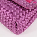 BOTTEGAVENETA INTRECCIATO Chain Shoulder Bag Leather Purple Auth 116278AM-15