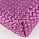 BOTTEGAVENETA INTRECCIATO Chain Shoulder Bag Leather Purple Auth 116278AM-16