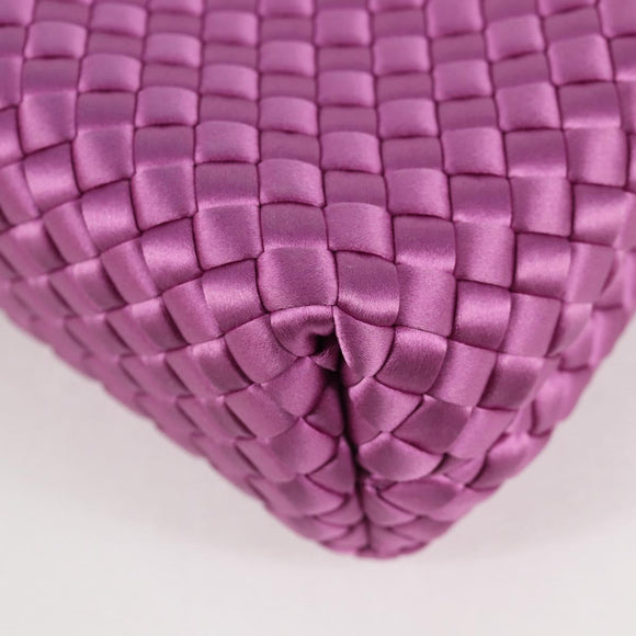 BOTTEGAVENETA INTRECCIATO Chain Shoulder Bag Leather Purple Auth 116278AM