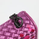 BOTTEGAVENETA INTRECCIATO Chain Shoulder Bag Leather Purple Auth 116278SAM-9