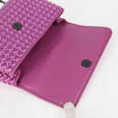 BOTTEGAVENETA INTRECCIATO Chain Shoulder Bag Leather Purple Auth 116278AM-19