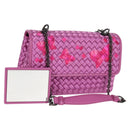 BOTTEGAVENETA INTRECCIATO Chain Shoulder Bag Leather Purple Auth 116278SAM-1