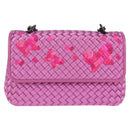 BOTTEGAVENETA INTRECCIATO Chain Shoulder Bag Leather Purple Auth 116278AM-13