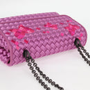 BOTTEGAVENETA INTRECCIATO Chain Shoulder Bag Leather Purple Auth 116278AM-6