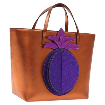 GUCCI Hand Bag Leather Bronze 580840 Auth 116280