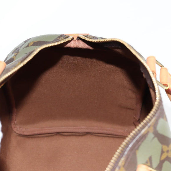 LOUIS VUITTON Monogram Graffiti Speedy 30 Bag Green Khaki M92194 Auth 116281AM
