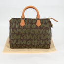 LOUIS VUITTON Monogram Graffiti Speedy 30 Bag Green Khaki M92194 Auth 116281AM-12