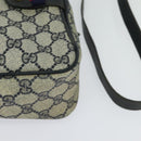 GUCCI GG Supreme Sherry Line Bag PVC Navy Gold Red 904 02 049 Auth 116288-15