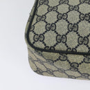 GUCCI GG Supreme Sherry Line Bag PVC Navy Gold Red 904 02 049 Auth 116288-16