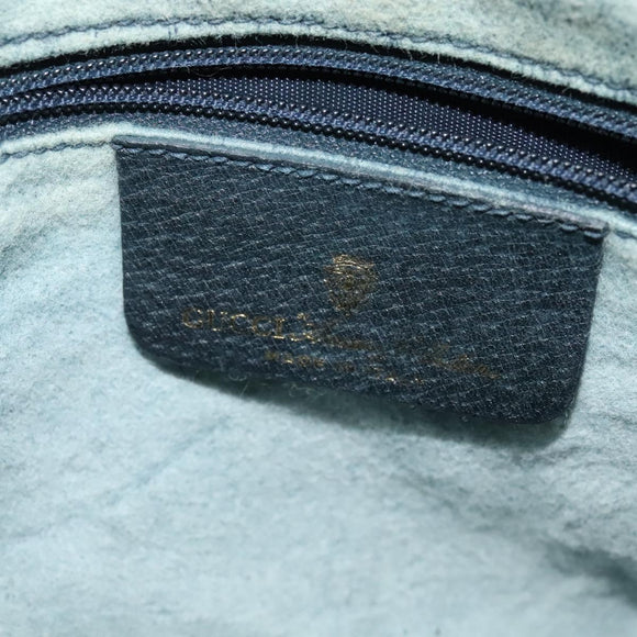 GUCCI GG Supreme Sherry Line Bag PVC Navy Gold Red 904 02 049 Auth 116288