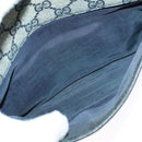 GUCCI GG Supreme Sherry Line Bag PVC Navy Gold Red 904 02 049 Auth 116288-12