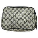 GUCCI GG Supreme Sherry Line Bag PVC Navy Gold Red 904 02 049 Auth 116288-2