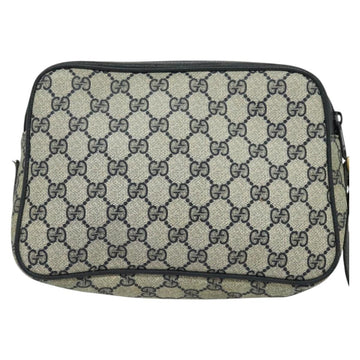 GUCCI GG Supreme Sherry Line Bag PVC Navy Gold Red 904 02 049 Auth 116288 - 0