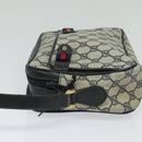 GUCCI GG Supreme Sherry Line Bag PVC Navy Gold Red 904 02 049 Auth 116288-3