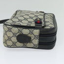 GUCCI GG Supreme Sherry Line Bag PVC Navy Gold Red 904 02 049 Auth 116288-4