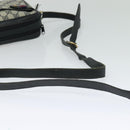 GUCCI GG Supreme Sherry Line Bag PVC Navy Gold Red 904 02 049 Auth 116288-7