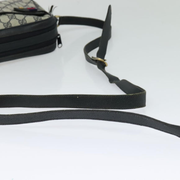 GUCCI GG Supreme Sherry Line Bag PVC Navy Gold Red 904 02 049 Auth 116288