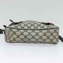 GUCCI GG Supreme Sherry Line Bag PVC Navy Gold Red 904 02 049 Auth 116288-8