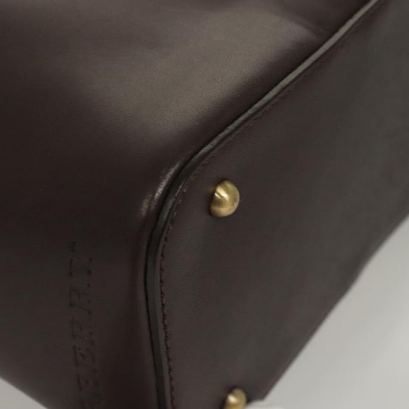 BURBERRY Nova Check Tote Bag Wool Beige Gold Auth 116293