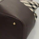 BURBERRY Nova Check Tote Bag Wool Beige Gold Auth 116293-15