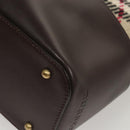 BURBERRY Nova Check Tote Bag Wool Beige Gold Auth 116293-16