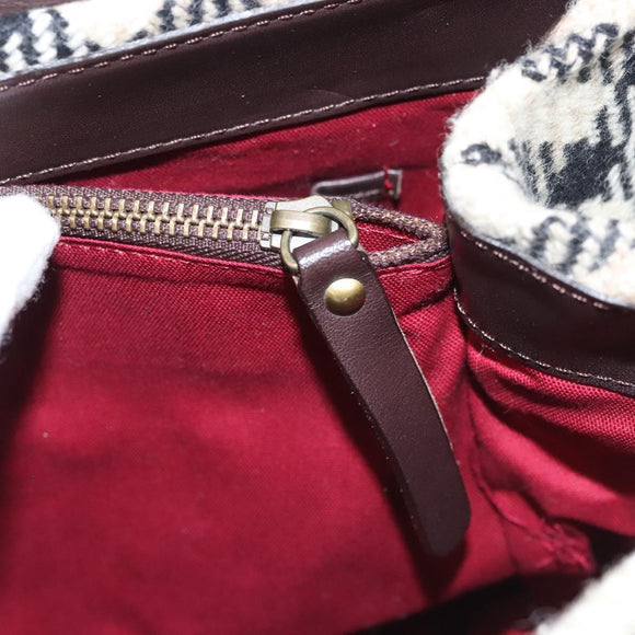 BURBERRY Nova Check Tote Bag Wool Beige Gold Auth 116293