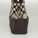 BURBERRY Nova Check Tote Bag Wool Beige Gold Auth 116293-3