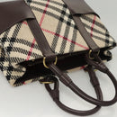 BURBERRY Nova Check Tote Bag Wool Beige Gold Auth 116293-6