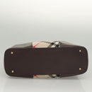 BURBERRY Nova Check Tote Bag Wool Beige Gold Auth 116293-5