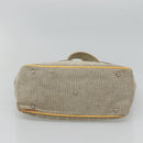 CHANEL Choco Bar Tote Bag Canvas Beige Yellow CC Auth 116301-5