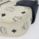 MCM Logogram Vicetos Shoulder Bag PVC Leather White Auth 116317-15